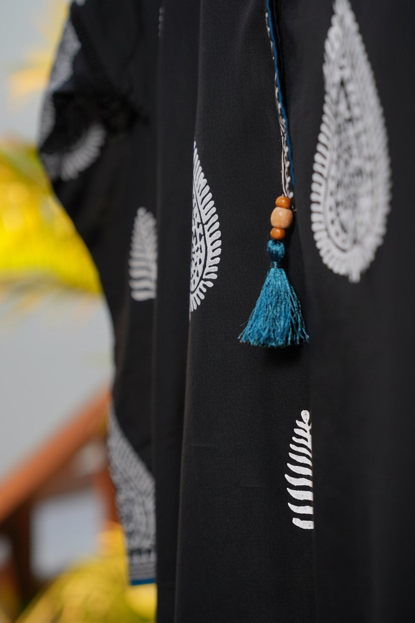 Saya handcrafted kurta detail by Indigo Studio