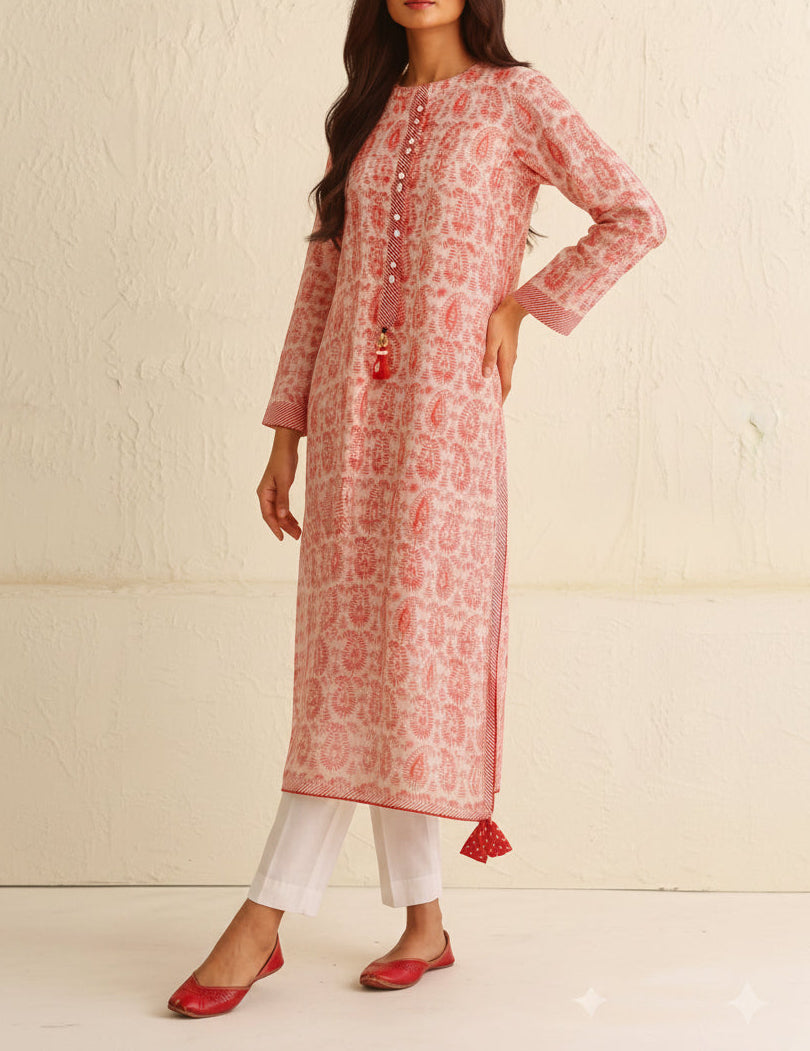 Gulaal artisan printed kurta detail by Indigo Studio