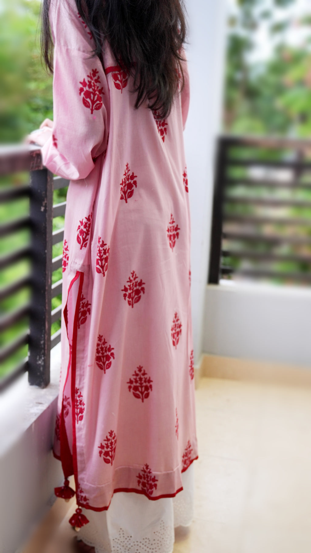 Gulabi handcrafted kurta detail by Indigo Studio